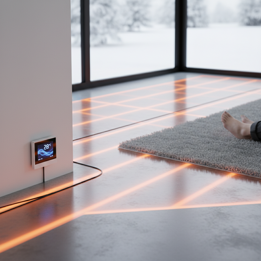 Piso aquecido elétrico: eficiência térmica com controle total