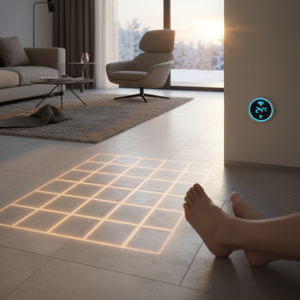 Piso aquecido elétrico: conforto térmico com eficiência e controle