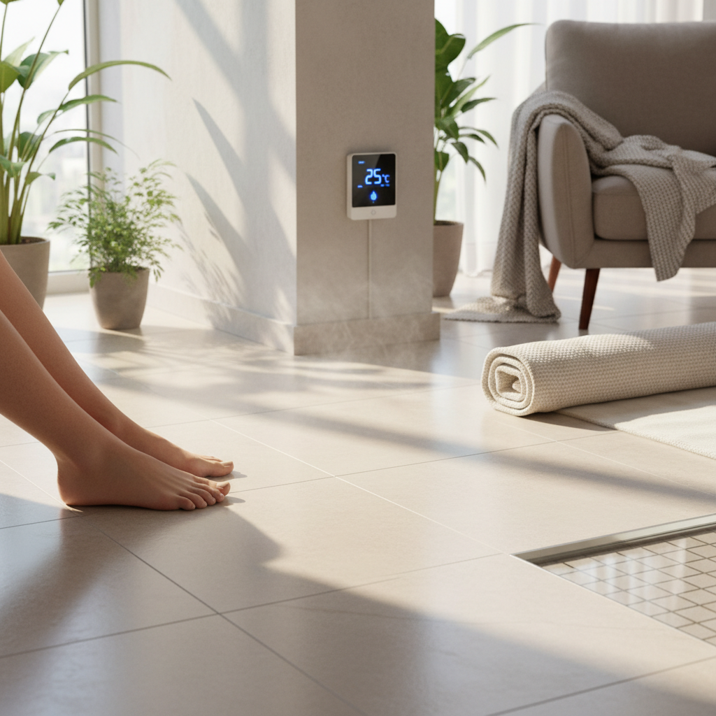 Piso aquecido elétrico: conforto térmico com eficiência e controle