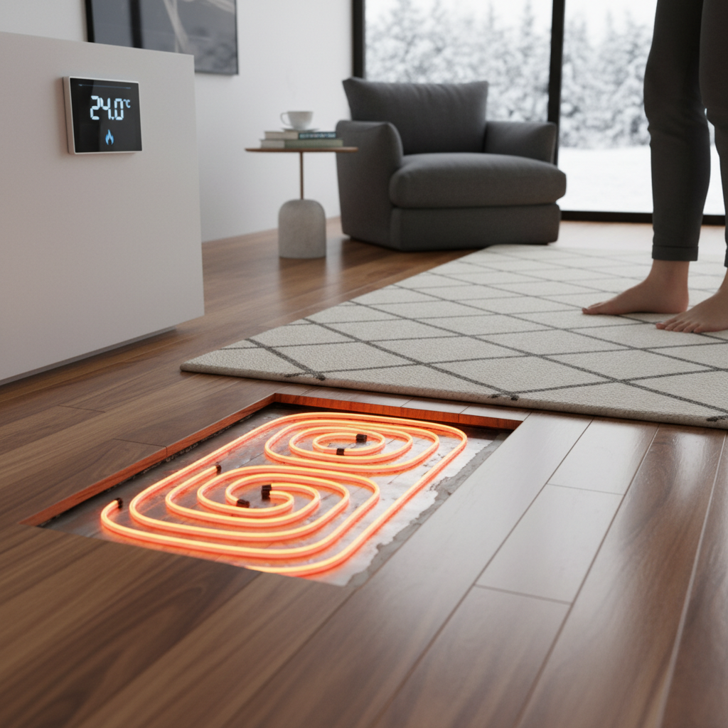 Piso aquecido elétrico: conforto térmico com eficiência e controle