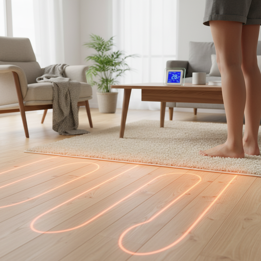 Piso aquecido elétrico: eficiência e conforto controlável